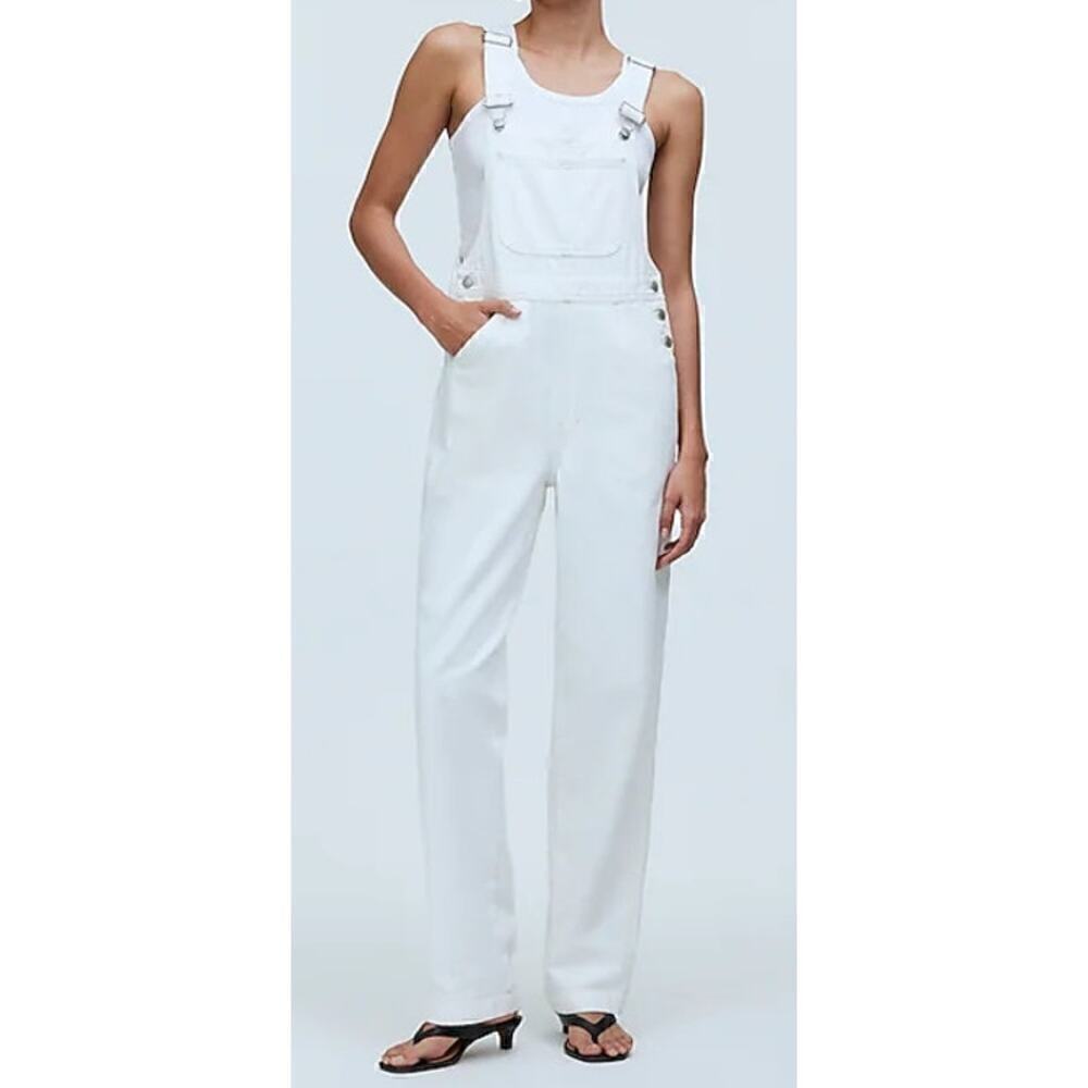 Madewell Denim Oversized Carpenter Overalls Lighthouse White NWT Size XXL
